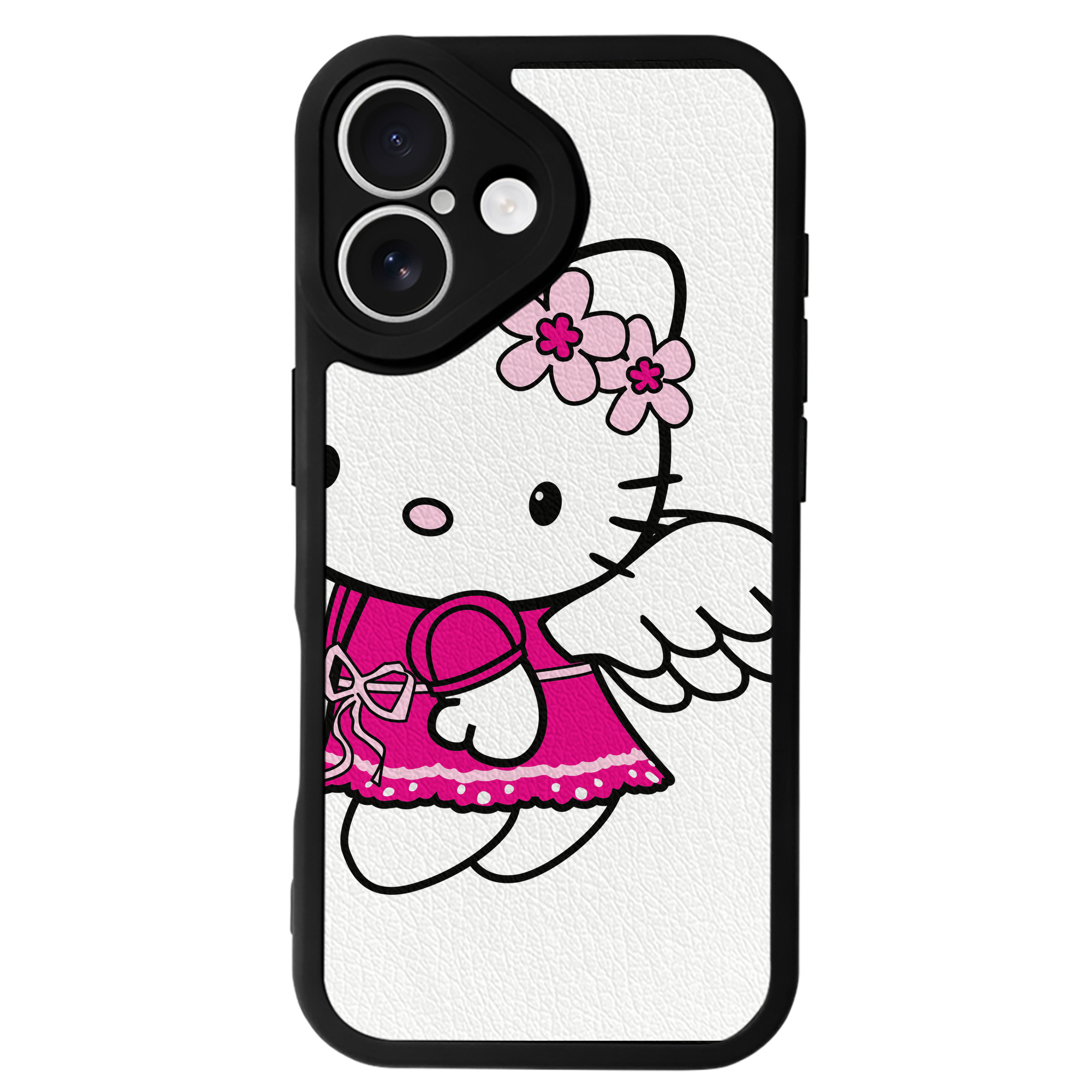 （画像用） Hello Kitty ハローキティ 【iPhone 16シリーズ対応】シリコンスマホケース（レザー調） 材質：シリコン